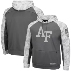 Men's Colosseum Gray/Arctic Camo Air Force Falcons OHT Military Appreciation Tonal Raglan Pullover Hoodie