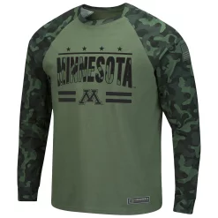 Men's Colosseum Olive/Camo Minnesota Golden Gophers OHT Military Appreciation Raglan Long Sleeve T-Shirt -Colosseum shop 5632139 ALT2