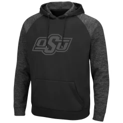 Men's Colosseum Black Oklahoma State Cowboys Blackout 3.0 Tonal Raglan Pullover Hoodie -Colosseum shop 5632331 ALT2