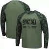 Men's Colosseum Olive/Camo Gonzaga Bulldogs OHT Military Appreciation Raglan Long Sleeve T-Shirt