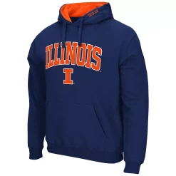 Men's Colosseum Navy Illinois Fighting Illini Arch & Logo 3.0 Pullover Hoodie -Colosseum shop 5633008 ALT2