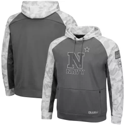 Men's Colosseum Gray/Arctic Camo Navy Midshipmen OHT Military Appreciation Tonal Raglan Pullover Hoodie