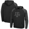 Men's Colosseum Black Texas A&M Aggies Blackout 3.0 Tonal Raglan Pullover Hoodie