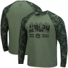 Men's Colosseum Olive/Camo Auburn Tigers OHT Military Appreciation Raglan Long Sleeve T-Shirt