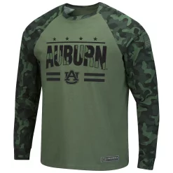 Men's Colosseum Olive/Camo Auburn Tigers OHT Military Appreciation Raglan Long Sleeve T-Shirt -Colosseum shop 5645370 ALT2