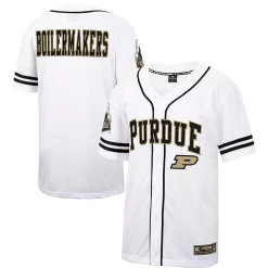 Men's Colosseum White/Black Purdue Boilermakers Free Spirited Baseball Jersey