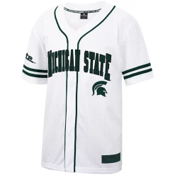 Men's Colosseum White/Green Michigan State Spartans Free Spirited Baseball Jersey -Colosseum shop 5645589 ALT2