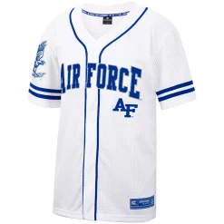 Men's Colosseum White/Royal Air Force Falcons Free Spirited Baseball Jersey -Colosseum shop 5654939 ALT2