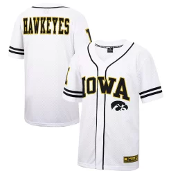 Men's Colosseum White/Black Iowa Hawkeyes Free Spirited Baseball Jersey
