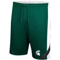 Men's Colosseum Green/White Michigan State Spartans Big & Tall Team Reversible Shorts -Colosseum shop 5682846 ALT2