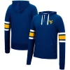 Men's Colosseum Navy West Virginia Mountaineers Lebowski Hoodie Long Sleeve T-Shirt