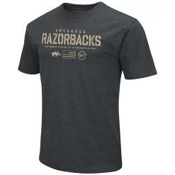 Men's Colosseum Heathered Black Arkansas Razorbacks OHT Military Appreciation Flag 2.0 T-Shirt -Colosseum shop 5694470 ALT2