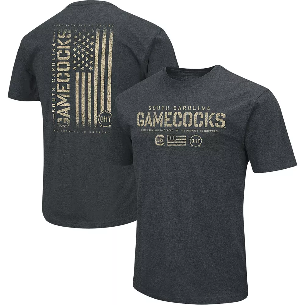 Men's Colosseum Heathered Black South Carolina Gamecocks OHT Military Appreciation Flag 2.0 T-Shirt 2 Men's Colosseum Heathered Black South Carolina Gamecocks OHT Military Appreciation Flag 2.0 T-Shirt - Image 2