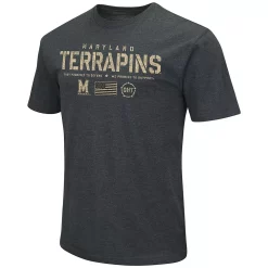 Men's Colosseum Heathered Black Maryland Terrapins OHT Military Appreciation Flag 2.0 T-Shirt -Colosseum shop 5695389 ALT2