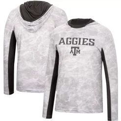 Men's Colosseum White Texas A&M Aggies Mossy Oak Long Sleeve Hoodie T-Shirt