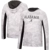 Men's Colosseum White Alabama Crimson Tide Mossy Oak Long Sleeve Hoodie T-Shirt