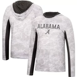 Men's Colosseum White Alabama Crimson Tide Mossy Oak Long Sleeve Hoodie T-Shirt