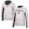 Men's Colosseum White USC Trojans Mossy Oak Long Sleeve Hoodie T-Shirt