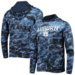 Men's Colosseum Navy Auburn Tigers Mossy Oak Long Sleeve Hoodie T-Shirt