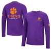 Men's Colosseum Purple Clemson Tigers Mossy Oak Long Sleeve T-Shirt