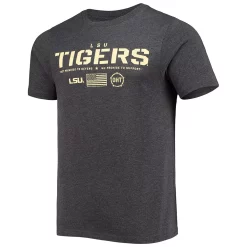 Men's Colosseum Heathered Black LSU Tigers OHT Military Appreciation Flag 2.0 T-Shirt -Colosseum shop 5742114 ALT2