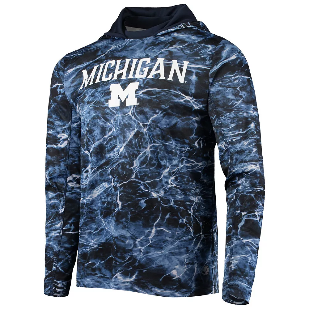 Men's Colosseum Navy Michigan Wolverines Mossy Oak Long Sleeve Hoodie T-Shirt 3 Men's Colosseum Navy Michigan Wolverines Mossy Oak Long Sleeve Hoodie T-Shirt - Image 3