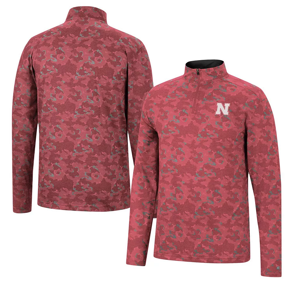Men's Colosseum Scarlet Nebraska Huskers Tivo Quarter-Zip Jacket 2 Men's Colosseum Scarlet Nebraska Huskers Tivo Quarter-Zip Jacket - Image 2