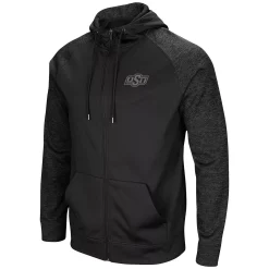Men's Colosseum Black Oklahoma State Cowboys Blackout 3.0 Tonal Raglan Full-Zip Hoodie -Colosseum shop 5821114 ALT2