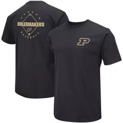 Men's Colosseum Black Purdue Boilermakers Baseball On-Deck 2-Hit T-Shirt
