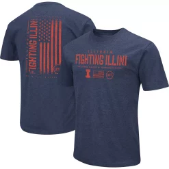 Men's Colosseum Navy Illinois Fighting Illini OHT Military Appreciation Flag 2.0 T-Shirt