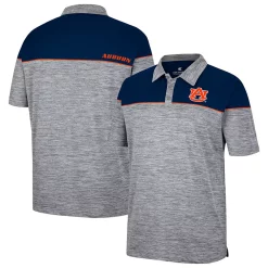 Men's Colosseum Heathered Gray/Navy Auburn Tigers Birdie Polo