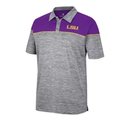 Men's Colosseum Heathered Gray/Purple LSU Tigers Birdie Polo -Colosseum shop 5887686 ALT2