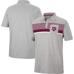 Men's Colosseum Heathered Gray Texas A&M Aggies Golfer Pocket Polo