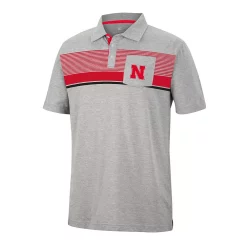 Men's Colosseum Heathered Gray Nebraska Huskers Golfer Pocket Polo -Colosseum shop 5887826 ALT2