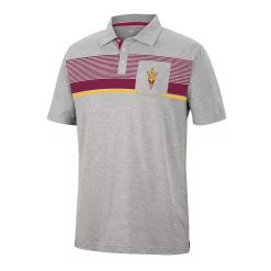 Men's Colosseum Heathered Gray Arizona State Sun Devils Golfer Pocket Polo -Colosseum shop 5887888 ALT2