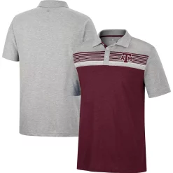 Men's Colosseum Maroon/Heathered Gray Texas A&M Aggies Caddie Polo