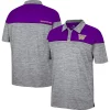 Men's Colosseum Heathered Gray/Purple Washington Huskies Birdie Polo
