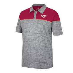 Men's Colosseum Heathered Gray/Maroon Virginia Tech Hokies Birdie Polo -Colosseum shop 5888184 ALT2