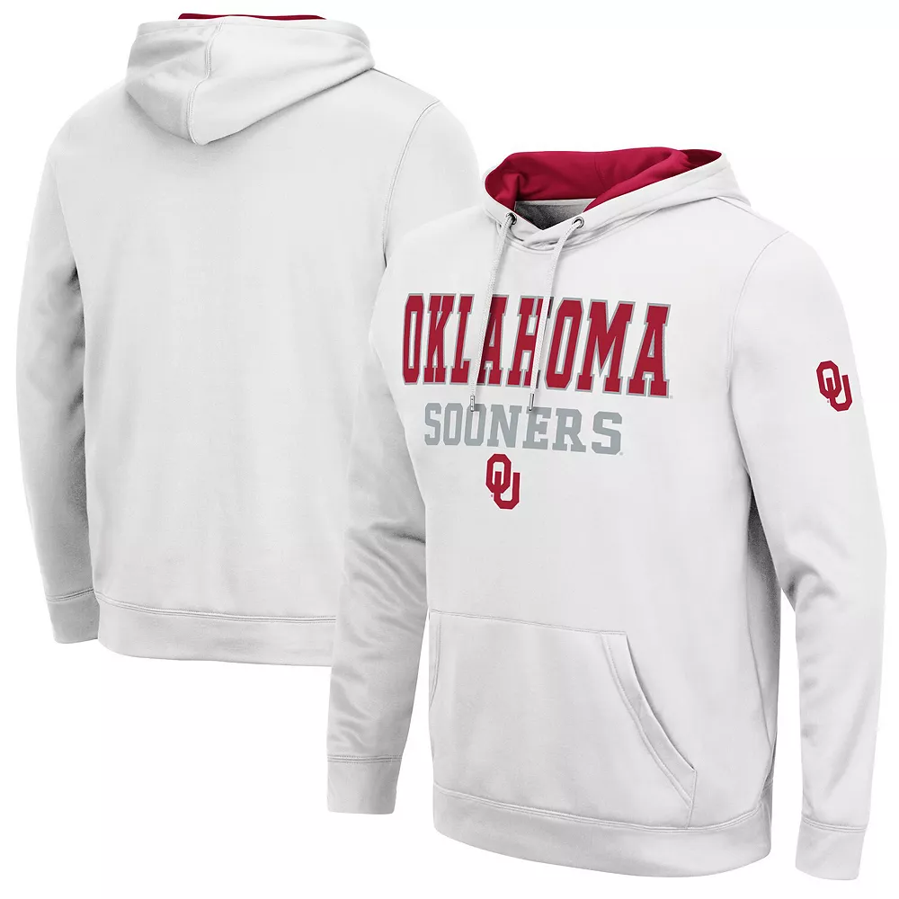 Men's Colosseum White Oklahoma Sooners Sunrise Pullover Hoodie 2 Men's Colosseum White Oklahoma Sooners Sunrise Pullover Hoodie - Image 2