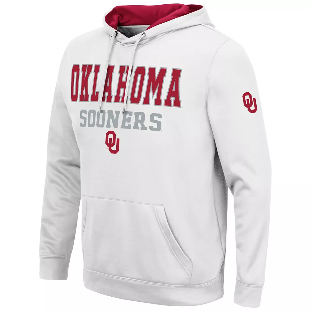 Men's Colosseum White Oklahoma Sooners Sunrise Pullover Hoodie 3 Men's Colosseum White Oklahoma Sooners Sunrise Pullover Hoodie - Image 3