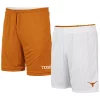 Men's Colosseum Texas Orange/White Texas Longhorns Wiggum Reversible Wordmark Shorts