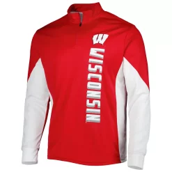 Men's Colosseum Red Wisconsin Badgers Bart Quarter-Zip Windshirt -Colosseum shop 5917371 ALT2