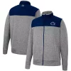 Men's Colosseum Charcoal/Navy Penn State Nittany Lions Putter Herringbone Full-Zip Jacket