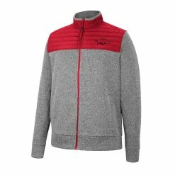 Men's Colosseum Charcoal/Cardinal Arkansas Razorbacks Putter Herringbone Full-Zip Jacket -Colosseum shop 5929909 ALT2