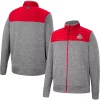 Men's Colosseum Charcoal/Scarlet Ohio State Buckeyes Putter Herringbone Full-Zip Jacket