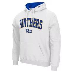 Men's Colosseum White Pitt Panthers Arch & Team Logo 3.0 Pullover Hoodie -Colosseum shop 5930062 ALT2