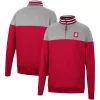 Men's Colosseum Heathered Gray/Crimson Indiana Hoosiers Be the Ball Quarter-Zip Top