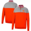 Men's Colosseum Heathered Gray/Orange Clemson Tigers Be the Ball Quarter-Zip Top