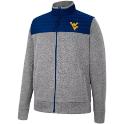 Men's Colosseum Charcoal/Navy West Virginia Mountaineers Putter Herringbone Full-Zip Jacket -Colosseum shop 5930361 ALT2