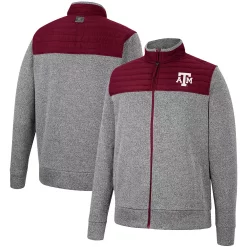 Men's Colosseum Charcoal/Maroon Texas A&M Aggies Putter Herringbone Full-Zip Jacket -Colosseum shop 5935695 ALT